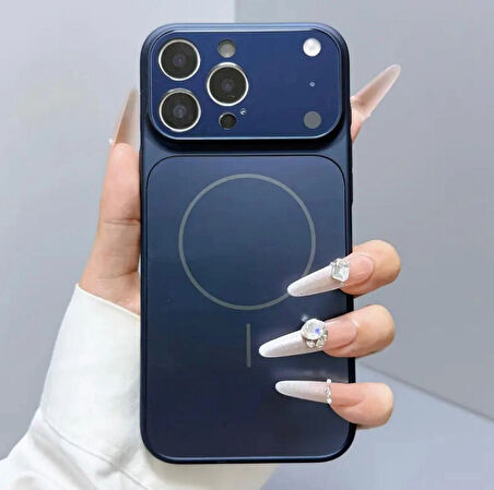 Apple iPhone 14 Uyumlu MagSafe Kılıf – 17 Pro Max Kamera Görünümlü Lens Korumalı Kapak