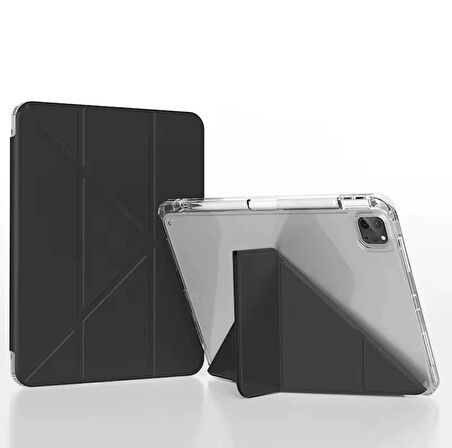 Apple iPad 7/8/9 Nesil Uyumlu Uyku Modu Kalemlik Bölmeli 3 Katlamalı Kılıf