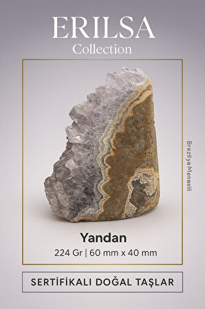 Sertifikalı Beyaz Ametist Taşı Kütlesi – Ham İşlenmemiş Doğal Kristal Dekoratif Taş Parçası