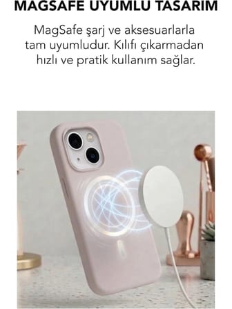 Apple iPhone 13 Uyumlu Magsafe Lansman Silikon Kılıf