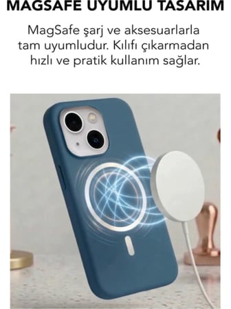 Apple iPhone 13 Uyumlu Magsafe Lansman Silikon Kılıf