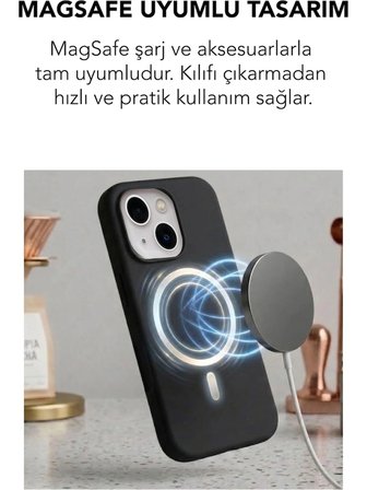 Apple iPhone 14 Uyumlu Magsafe Lansman Silikon Kılıf