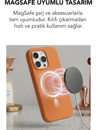 Apple iPhone 14 Pro Max Uyumlu Magsafe Lansman Silikon Kılıf
