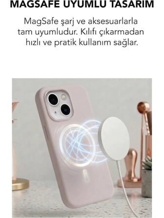 Apple iPhone 15 Uyumlu Magsafe Lansman Silikon Kılıf