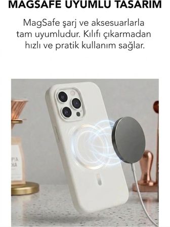 Apple iPhone 15 Pro Uyumlu Magsafe Lansman Silikon Kılıf