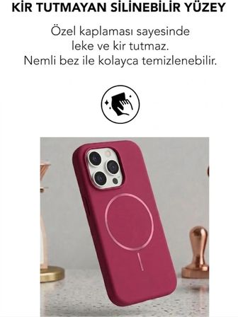 Apple iPhone 15 Pro Uyumlu Magsafe Lansman Silikon Kılıf