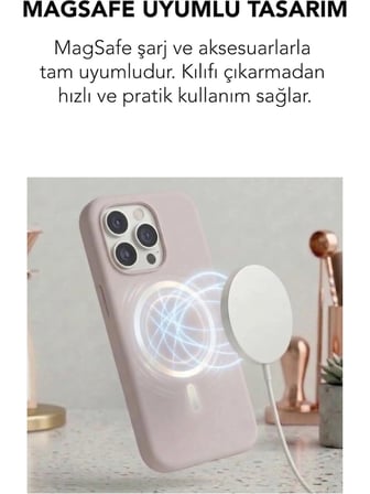 Apple iPhone 15 Pro Uyumlu Magsafe Lansman Silikon Kılıf