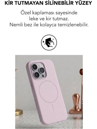 Apple iPhone 15 Pro Max Uyumlu Magsafe Lansman Silikon Kılıf