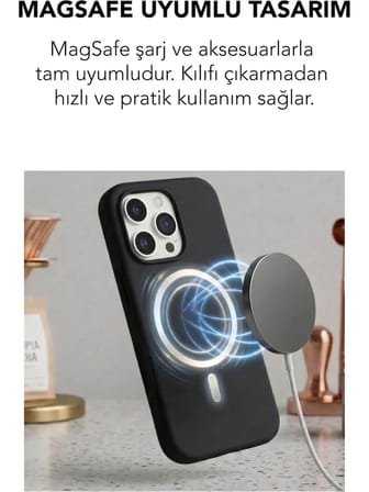 Apple iPhone 16 Pro Uyumlu Magsafe Lansman Silikon Kılıf
