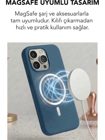 Apple iPhone 16 Pro Uyumlu Magsafe Lansman Silikon Kılıf