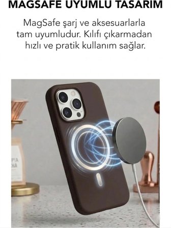 Apple iPhone 16 Pro Uyumlu Magsafe Lansman Silikon Kılıf
