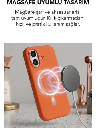 Apple iPhone 17 Uyumlu Magsafe Lansman Silikon Kılıf