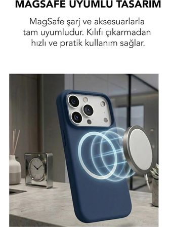 Apple iPhone 17 Pro Max Uyumlu Magsafe Lansman Silikon Kılıf