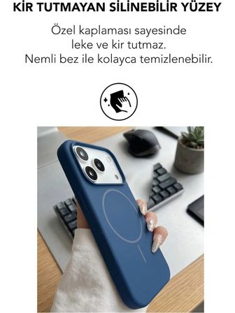 Apple iPhone 17 Pro Max Uyumlu Magsafe Lansman Silikon Kılıf