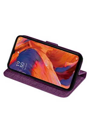 Oppo A15S Kartvizitli Cüzdan Kılıf