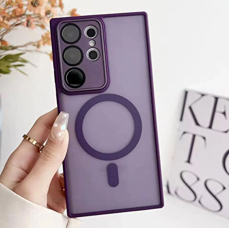 Samsung Galaxy A15 Uyumlu Magsafe Lens Korumalı Kılıf
