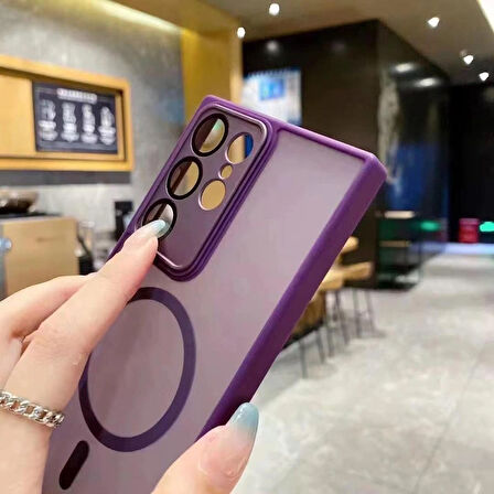 Samsung Galaxy A15 Uyumlu Magsafe Lens Korumalı Kılıf