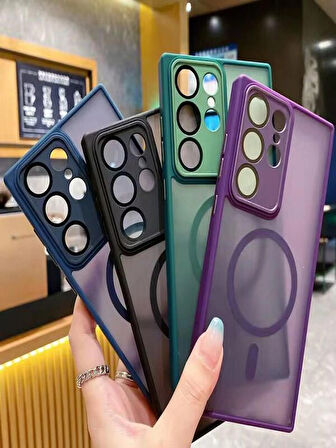Samsung Galaxy A15 Uyumlu Magsafe Lens Korumalı Kılıf