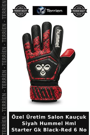 Özel Üretim Salon Kauçuk Siyah Hummel Hml Starter Gk Black-Red 6 No