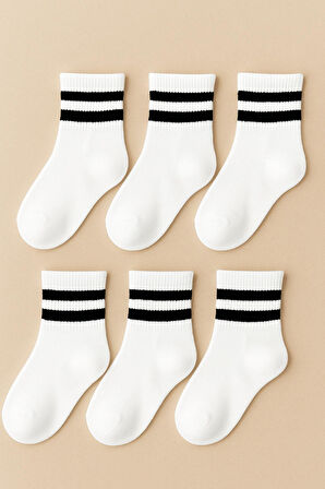 6 Çift Burun Dikişsiz Çemberli Tenis Çocuk Soket