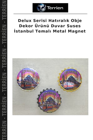 Delux Serisi Hatıralık Obje Dekor Ürünü Duvar Suses İstanbul Temalı Metal Magnet