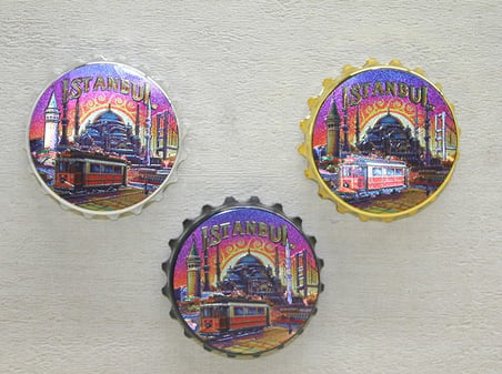 Delux Serisi Hatıralık Obje Dekor Ürünü Duvar Suses İstanbul Temalı Metal Magnet