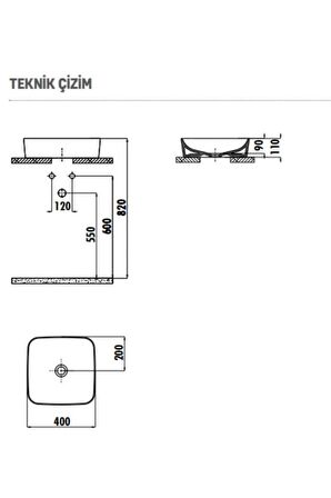 CREAVİT UL040 Tezgah Üstü 40 cm Cappicino Ultra Çanak Lavabo