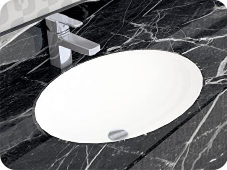 Alvit Hilton 37*47 Cm Tezgah Altı Oval Lavabo Yapıştırma