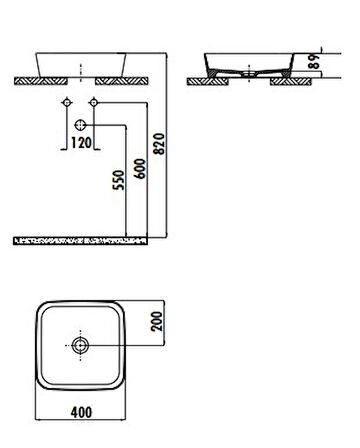 CREAVİT Loop 40x40 cm Tezgah Üstü Çanak Lavabo LP040