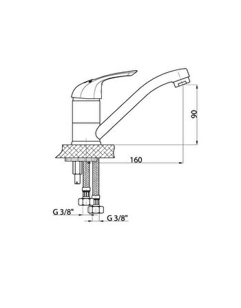 GPD Döner Lavabo Bataryası Adrio MDL120