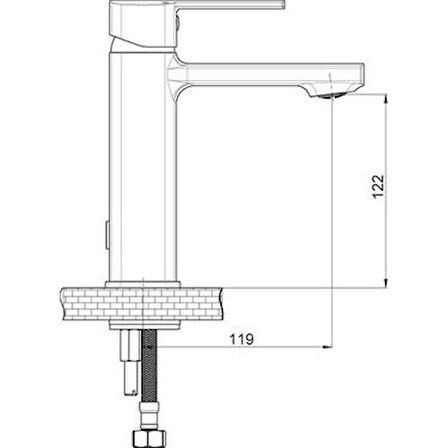 GPD Pedra Siyah Banyo - Lavabo - Sürgülü Duş seti MLB160-S-MBB160-S-DST57-S