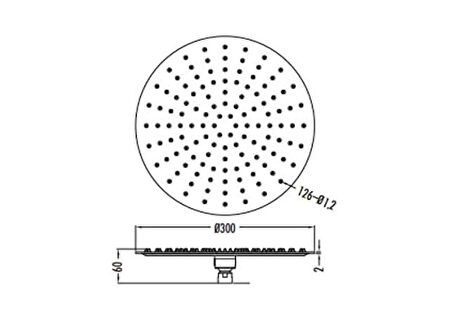 Creavit SH3000 Paslanmaz Tepe Duş Başlığı Yuvarlak 300 mm
