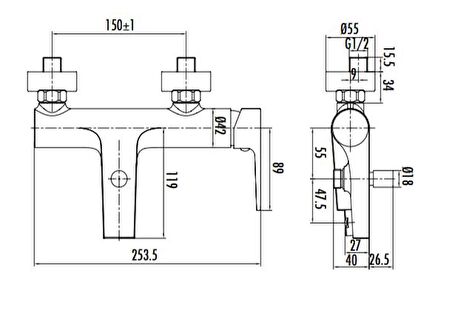 Creavit SH493S Siyah Banyo Bataryası Seti