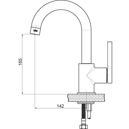 GPD Tek Gövde Lavabo Bataryası Gildo MTL165