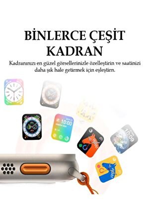 Ultra 2 Multi 9 Pro Smart Watch 9 Titanyum Vidalı Gri Kasa Pusulalı 49mm Kilitli Akıllı Saat