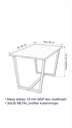 NEOKAS Masa, Balkon Sehpası, Bahçe Masası, Balkon Mobilyası Orta Masa 