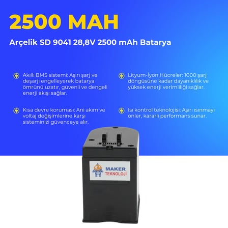 Arçelik SD 9041 28,8V 2500 mAh Batarya