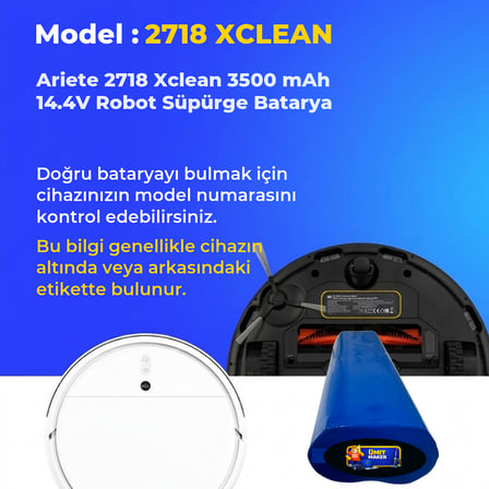 Ariete 2718 Xclean 3500 mAh 14.4V Robot Süpürge Batarya