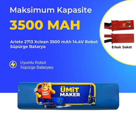Ariete 2713 Xclean 3500 mAh 14.4V Robot Süpürge Batarya