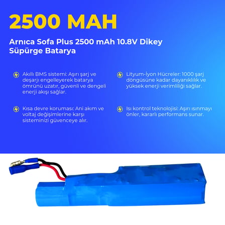 Arnıca Sofa Plus 2500 mAh 10.8V Dikey Süpürge Batarya