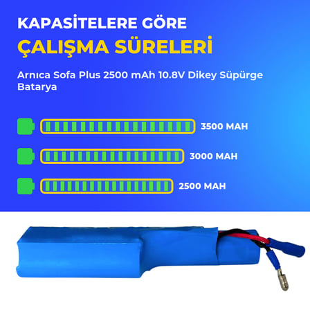 Arnıca Sofa Plus 2500 mAh 10.8V Dikey Süpürge Batarya