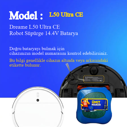 Dreame L50 Ultra CE Robot Süpürge 7000 mAh Batarya