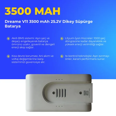 Dreame V11 3500 mAh 25.2V Dikey Süpürge Batarya