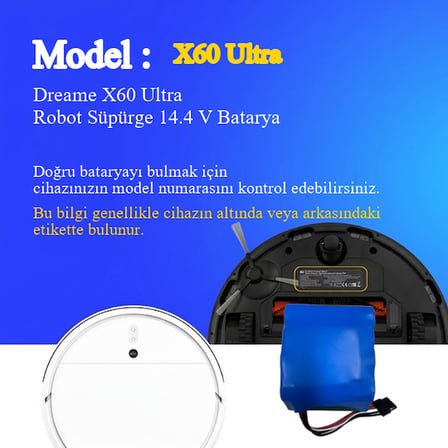 Dreame X60 Ultra Robot Süpürge 5200 mAh Batarya
