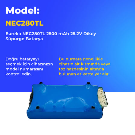 Eureka NEC280TL 2500 mAh 25.2V Dikey Süpürge Batarya
