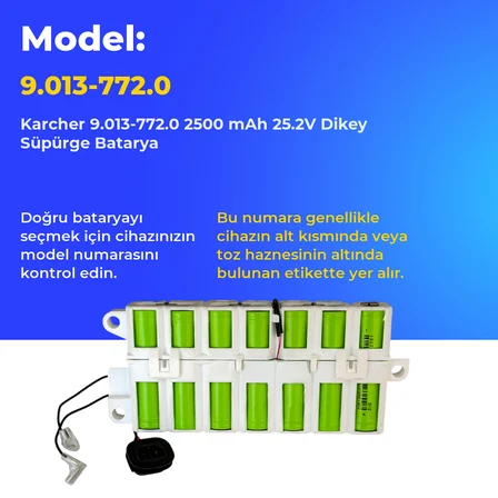 Karcher 9.013-772.0 2500 mAh 25.2V Dikey Süpürge Batarya