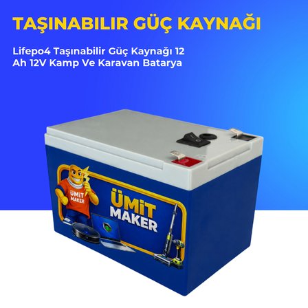 Lifepo4 Taşınabilir Güç Kaynağı 12 Ah 12V Kamp Ve Karavan Batarya