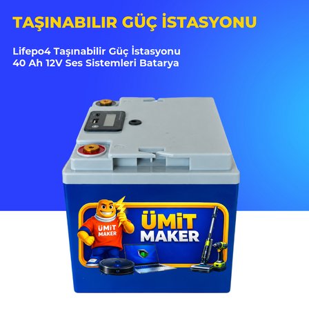 Lifepo4 Taşınabilir Güç İstasyonu 40 Ah 12V Ses Sistemleri Batarya