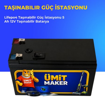 Lifepo4 Taşınabilir Güç İstasyonu 5 Ah 12V Taşınabilir Batarya