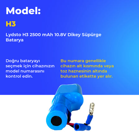 Lydsto H3 2500 mAh 10.8V Dikey Süpürge Batarya
